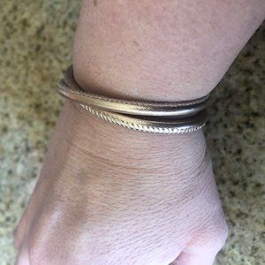 Sabika Rose Gold leather wrap bracelet